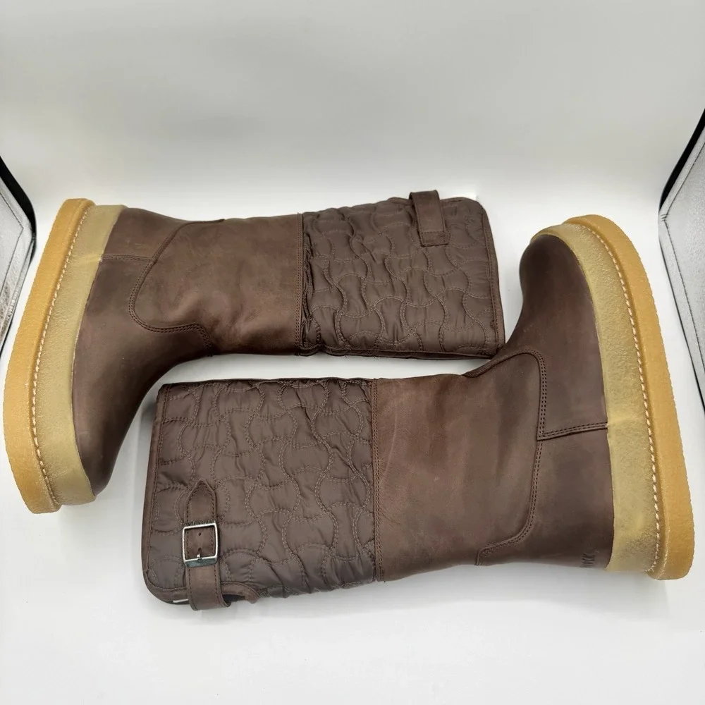 Birkenstock Iskut‎ Boots Women's Size 7 EU 38 Brown Leather Fleece-Lined